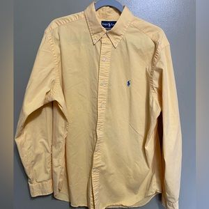 Ralph‎ Lauren Yellow Button Up Shirt, Size 16 1/2 Neck